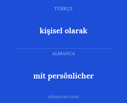 mit persönlicher - kişisel olarak