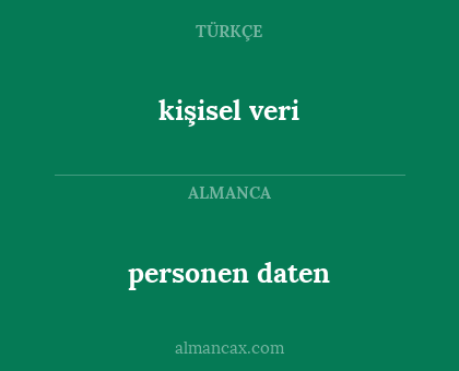 personen daten - kişisel veri
