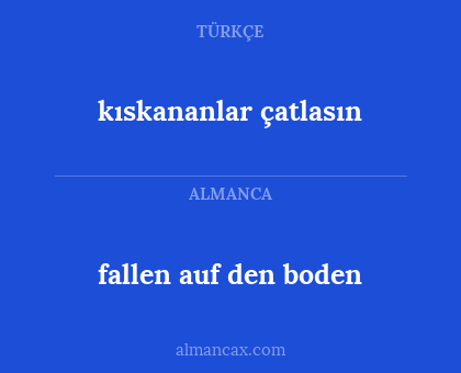 kıskananlar çatlasın - fallen auf den boden