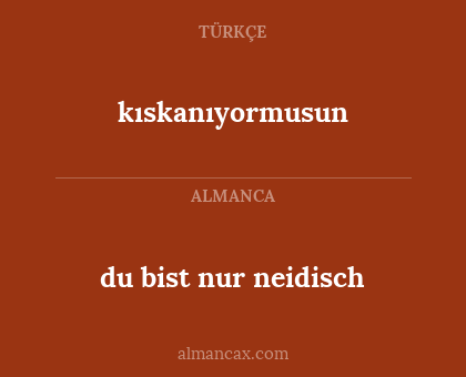 kıskanıyormusun - du bist nur neidisch