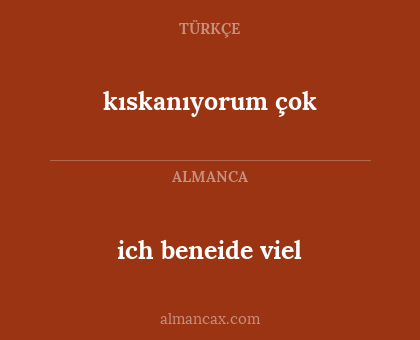 ich beneide viel - kıskanıyorum çok