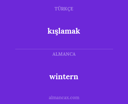 kışlamak - wintern