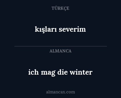 ich mag die winter - kışları severim