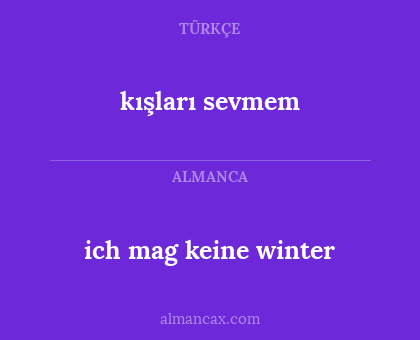 kışları sevmem - ich mag keine winter