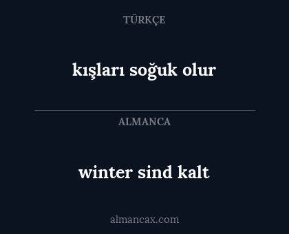 winter sind kalt - kışları soğuk olur