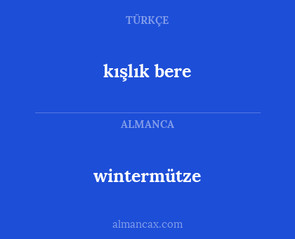 kışlık bere - wintermütze