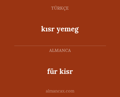 für kisr - kısr yemeg