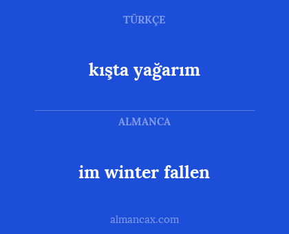 im winter fallen - kışta yağarım
