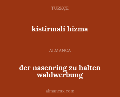 der nasenring zu halten wahlwerbung - kistirmali hizma