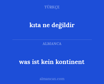 kıta ne değildir - was ist kein kontinent