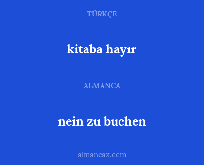 kitaba hayır - nein zu buchen