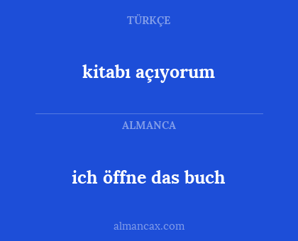 kitabı açıyorum - ich öffne das buch