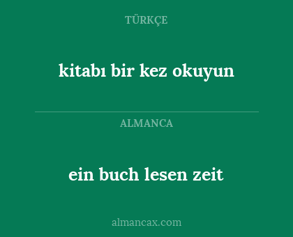 kitabı bir kez okuyun - ein buch lesen zeit