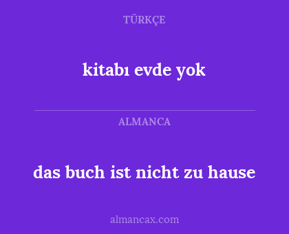 kitabı evde yok - das buch ist nicht zu hause