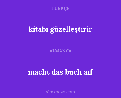 kitabı güzelleştirir - macht das buch aıf