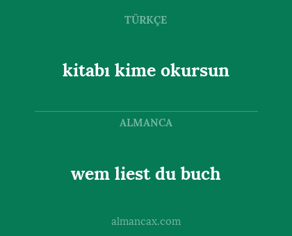 kitabı kime okursun - wem liest du buch