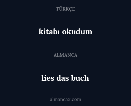 lies das buch - kitabı okudum