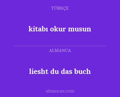 liesht du das buch - kitabı okur musun