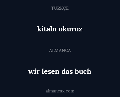 wir lesen das buch - kitabı okuruz