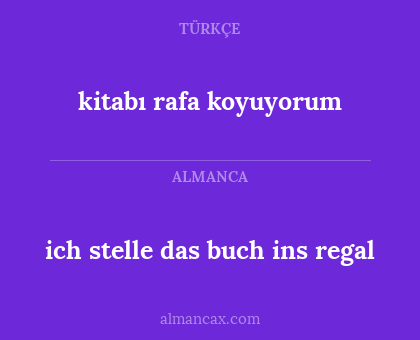 kitabı rafa koyuyorum - ich stelle das buch ins regal