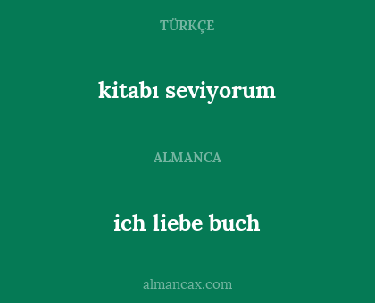 ich liebe buch - kitabı seviyorum