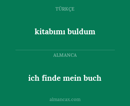 ich finde  mein buch - kitabımı buldum