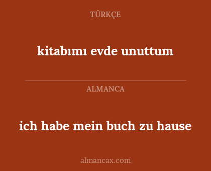 kitabımı evde unuttum - ich habe mein buch zu hause