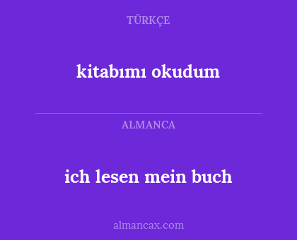kitabımı okudum - ich lesen mein buch