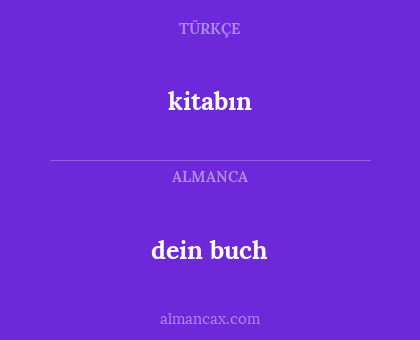 kitabın - dein buch