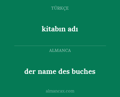 der name des buches - kitabın adı