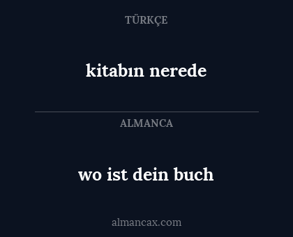 kitabın nerede - wo ist dein buch