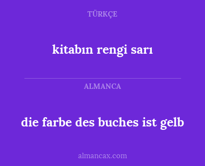 kitabın rengi sarı - die farbe des buches ist gelb
