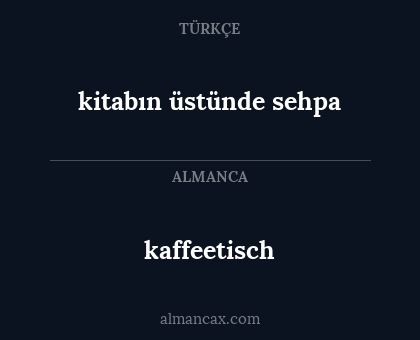 kitabın üstünde sehpa - kaffeetisch