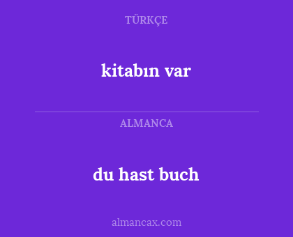 du hast buch - kitabın var