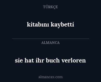 sie hat ihr buch verloren - kitabını kaybetti