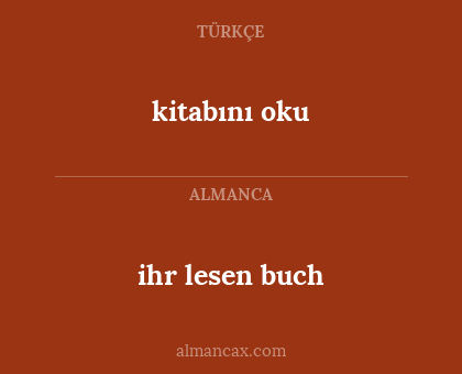 ihr lesen buch - kitabını oku