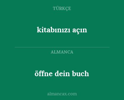 kitabınızı açın - öffne dein buch