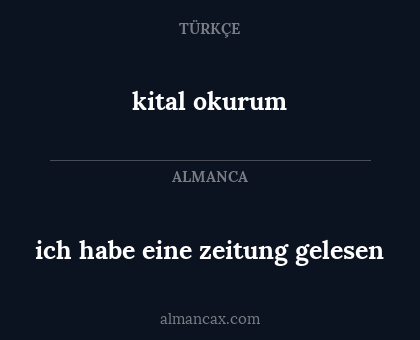 ich habe eine zeitung gelesen - kital okurum