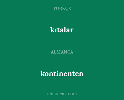 kontinenten - kıtalar