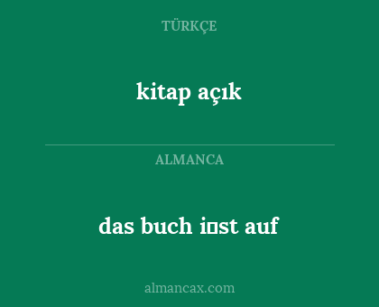 kitap açık - das buch i̇st auf