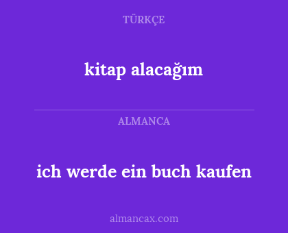 kitap alacağım - ich werde ein buch kaufen