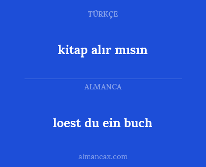 loest du ein buch - kitap alır mısın