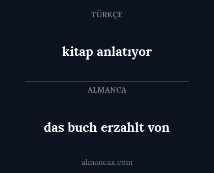 das buch erzahlt von - kitap anlatıyor