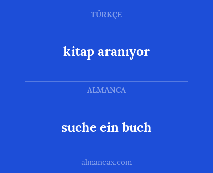 suche ein buch - kitap aranıyor