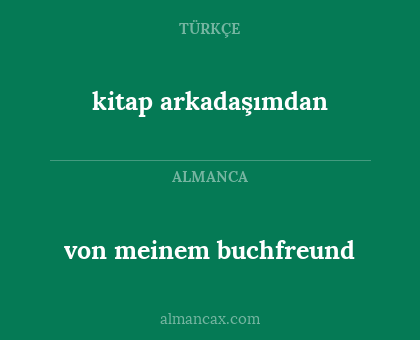 kitap arkadaşımdan - von meinem buchfreund