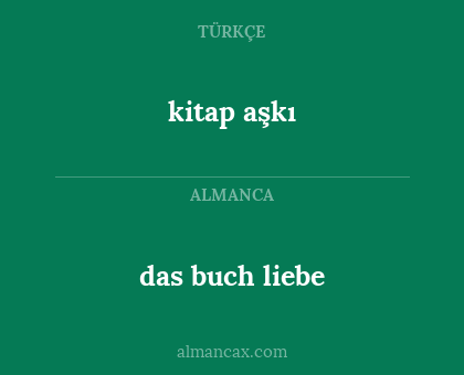 das buch liebe - kitap aşkı