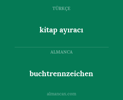 buchtrennzeichen - kitap ayıracı