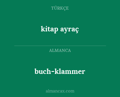 buch-klammer - kitap ayraç