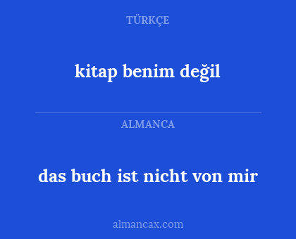 kitap benim değil - das buch ist nicht von mir