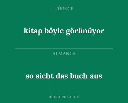 so sieht das buch aus - kitap böyle görünüyor